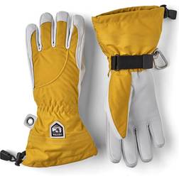 Hestra Heli Female 5-finger Ski Gloves - Mustard/Off White