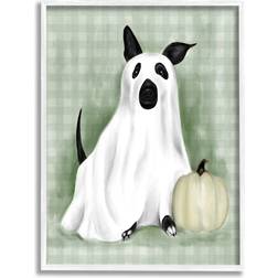 Stupell Industries Dog Ghost Halloween Costume Giclee Framed Art