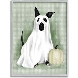 Stupell Industries Dog Ghost Halloween Costume Giclee Framed Art