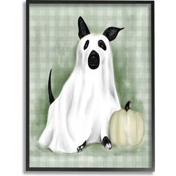 Stupell Industries Dog Ghost Halloween Costume Giclee Framed Art