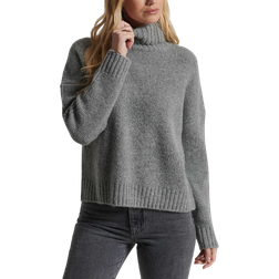 Superdry Women's Studios Chunky Roll Neck Jumper - Light Grey