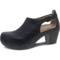 Dansko Women's Sassy Black Milled Heel 11.5-12 Adjustable Strap, Comfort