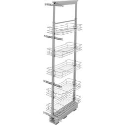 Rev-A-Shelf 4-1/8 in. Chrome 4 Basket Pull-Out Pantry with Soft-Close Slides