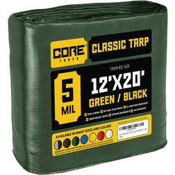 Core Tarps Green/Black 5Mil 12 x 20 Tarp, CT-503-12X20, CT-503-12x20