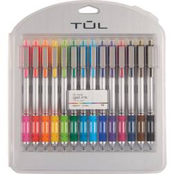Tul Retractable Gel Pens Bullet Point 0.7 mm Gray Barrel Assorted Standard and Bright Ink Colors Pack of 14