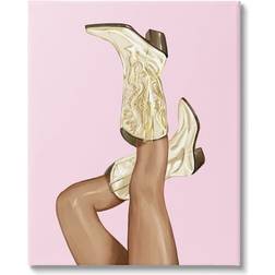 Stupell Industries Pink Country Cowgirl Boots Beauty & Fashion Painting Gallery Wrapped Canvas Print Wall Decor