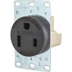 Sim Supply Receptacle Black 50 A 2P3W Back 1PK 9650FR