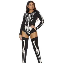 Forplay womens black and white skeleton costume