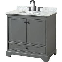 Wyndham Collection Deborah H Single Bath Vanity Carrara Marble