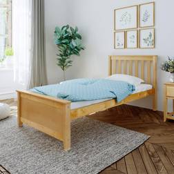 Max & Lily Twin Bed Frame with Headboard Solid Wood