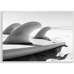 Stupell Industries Surfboard Fins Beach Sports Photography Ocean Coast Photograph Wall Decor