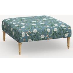 Skyline Furniture Rifle Paper Cloth Greenwich Upholstered Ottoman Linen/Wood Room Divider