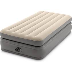 Intex 64162ND TWIN COMFORT ELEVATED AIRBED W/ FIBER-TECH RP w/220-240V Pump Beige, Braun