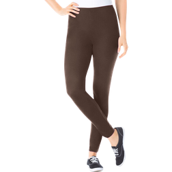 Woman Within Women's Stretch Cotton Legging - Chocolate