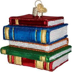 Old World Christmas Stack of Books Christmas Tree Ornament 2.5"