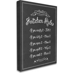 Stupell Kitchen Rules Chalkboard Vintage Sign Canvas/Metal Wall Decor