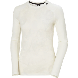 Helly Hansen Women’s Lifa Merino Midweight Graphic Long-Sleeve Crew Base Layer - Off White R