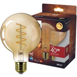Philips LED Lampe E27 Globe G95 5,5W 470lm 1800K ersetzt 40W Einerpack gold messing