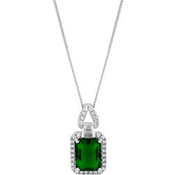 Jon Richard Pendant Necklace - Silver/Transparent/Green