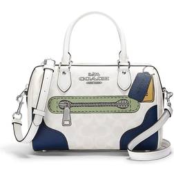 Coach Rowan Satchel In Signature Tote Bag - Illusion Glacier White Multi