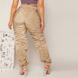 Shein SXY Solid Ruched Stacked Pants