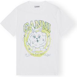 Ganni Relaxed Bunny T-shirt - Bright White