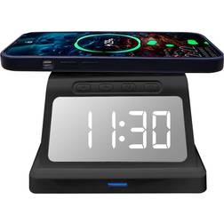 Private Label Digital Clock Wireless Charger Black