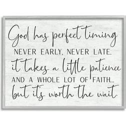 Stupell Industries Inspirational Patience Quote Religious Script Birch Pattern Graphic Print Framed Art 14x11"
