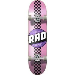 Rad Checker Stripe Skateboard Komplettboard Pink/Schwarz 7.75"