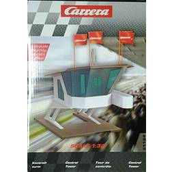 Carrera 21124 Control Tower Building Realistic Scenery Accessory for Slot Race Track Sets, White