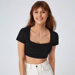 Shein Square Neck Crop Tee