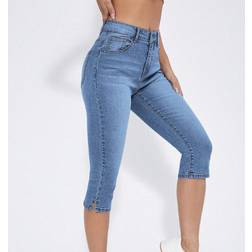 Shein Essnce Split Hem Capri Skinny Jeans