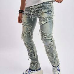 Shein Men Ripped Frayed Raw Hem Jean