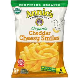 Annies Homegrown Organic Cheddar Cheesy Smile Puffs 4oz 1