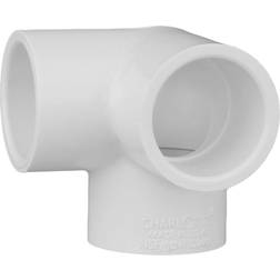 Charlotte Pipe 1/2 in. PVC Side Outlet 90-Degree S x S x S Elbow Fitting, White