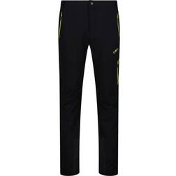 CMP Men's Ergonomic Unlimitech Trousers In 4-Way Stretch Ripstop - Nero/Acido