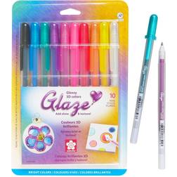 Sakura Gelly Roll Glossy 3D Colors Glaze Pens 10-pack