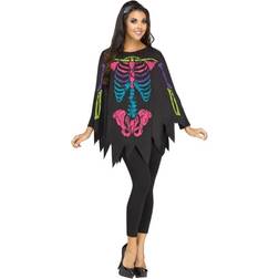 Fun World Color Bones Adult Poncho Costume