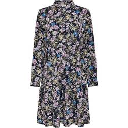 Only Printed Shirt Dress - Blue/Black Iris