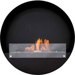 Cach Fires Runder Wandkamin 80 cm Schwarz