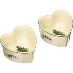 Spode Christmas Tree Heart Shaped Scalloped Ramekin 3.5 "