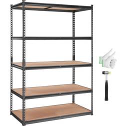 VEVOR 5-Tier Black Shelving System 72x48"