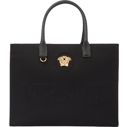 Versace La Medusa Canvas Large Tote Bag - Black