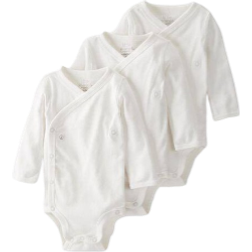 Carter's Organic Cotton Rib Wrap Bodysuits 3-pack- White