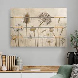 Holzbild Plankenoptik Blumen Querformat Growing Old Wanddeko 70x48cm