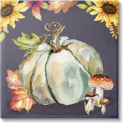 Stupell Industries Floral Autumn Pumpkin & Mushrooms Wall Decor 17x17"