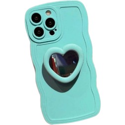 Shein Plain Anti-fall Phone Case With Heart Design Holder for iPhone 14 Pro Max