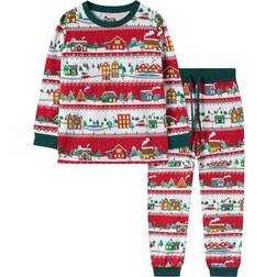 SillySanta Kid's Landscape Christmas Pajamas - Multicolored