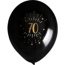 Santex Balloons Black & Gold 70 Years 23cm 8-pack