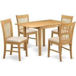 East West Furniture NDNO5-OAK-C Dining Set 30x48" 5